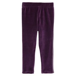 Tea Collection Baby Girls Velour Track Pants Acai Purple Metallic Stripe 3-6 M